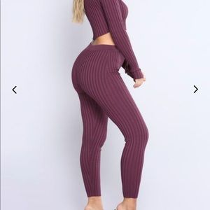 Fashion Nova Heather Lounge Pants Set